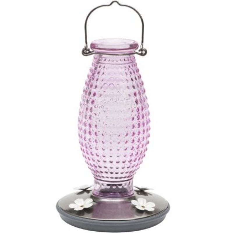 Perky Pet Vintage Cranberry Hobnail Glass Hummingbird Feeder 1 oz