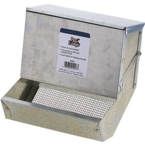 Pet Lodge Metal Small Animal Feeder with Lid and Sifter 7 inch