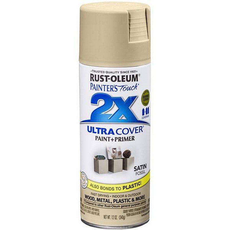 Rust-Oleum Painter’s Touch 2X Ultra Cover Satin Fossil Spray Paint 12 oz
