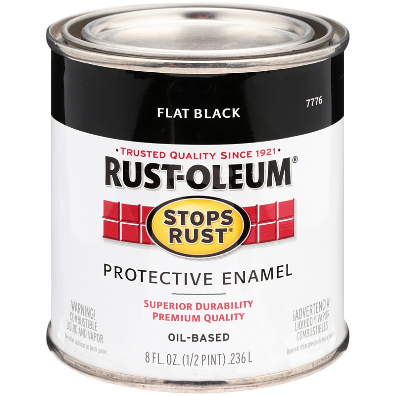 Rust-Oleum Stops Rust Flat Black Enamel Paint 8 oz