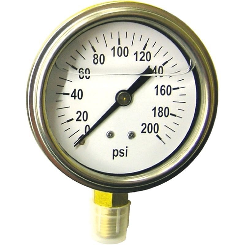 SMA Liquid Filled Pressure Gauge 2-12” 200 PSI