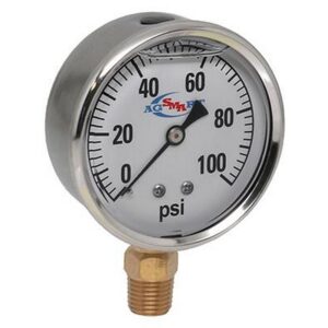 SMA Liquid Filled Pressure Gauge 4” 100 PSI