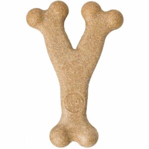 SPOT Bam-Bones Bamboo Fiber Chicken Wishbone Dog Chew Toy 5.25”