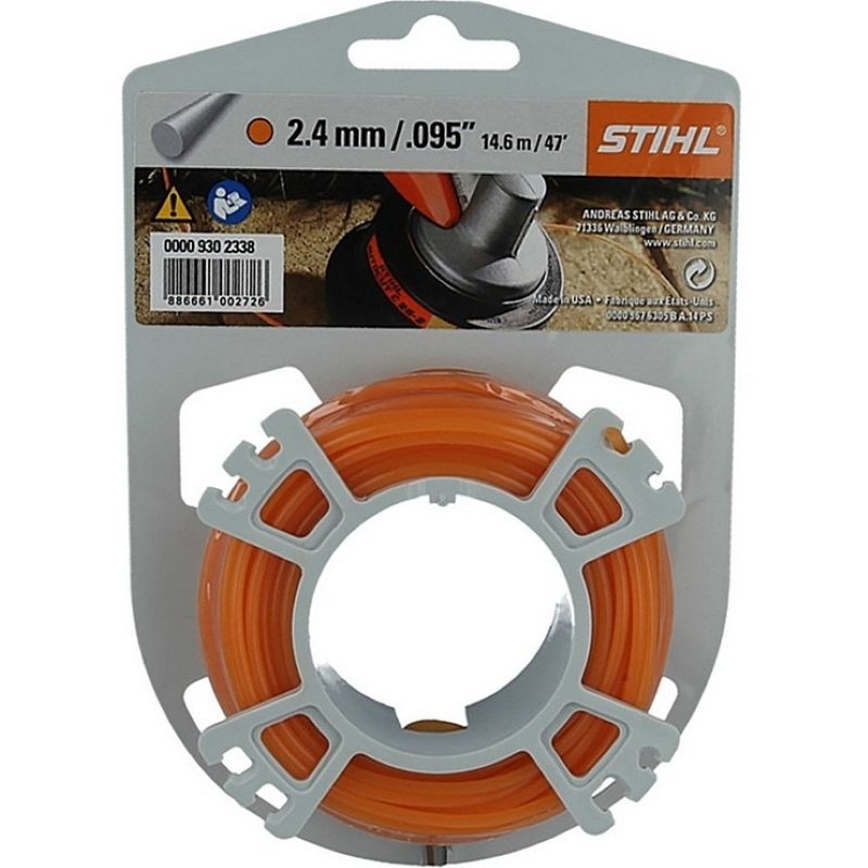 STIHL Premium Round Orange Nylon Trimmer Line 0.95”x47’