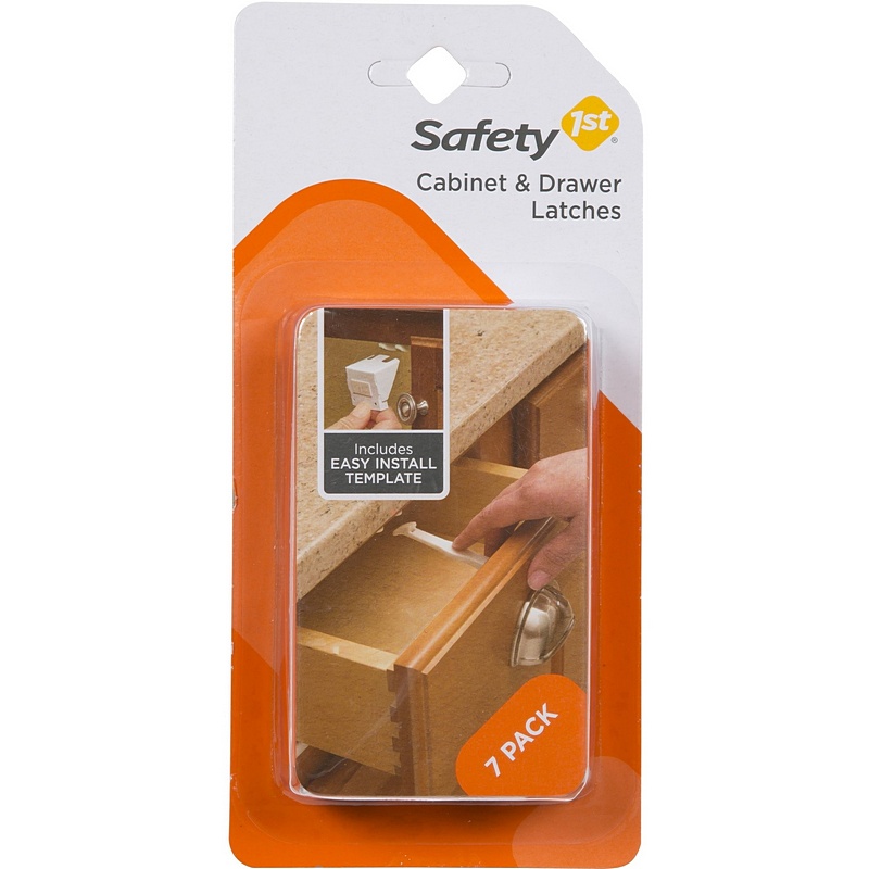 Safety 1st White Plastic Cabinet & Drawer Latches 7 ct
