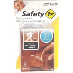 Safety 1st White Plastic Spring Loaded Cabinet Latches 3pk