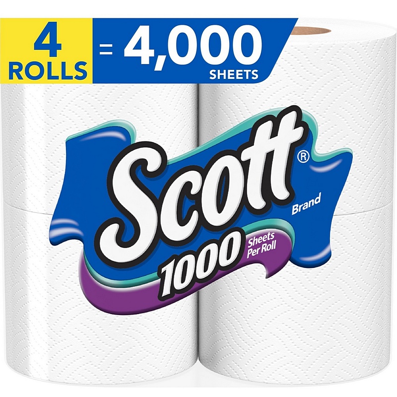 Scott Toilet Paper 1000 Sheets 4pk