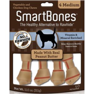 SmartBones Peanut Butter Medium Dog Chews 4pk