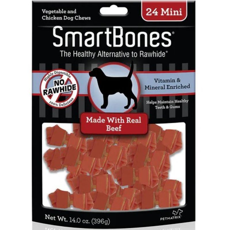 SmartBones Real Beef Mini Dog Chews 24pk