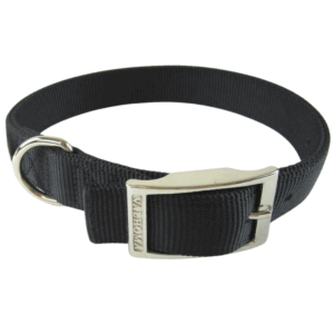 Valhoma Double Nylon Dog Collar Black 16 inch