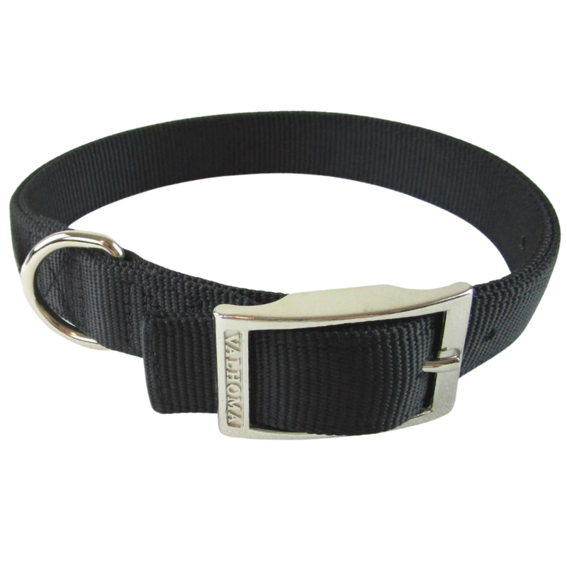 Valhoma Double Nylon Dog Collar Black 16 inch