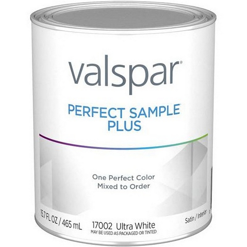 Valspar Latex Satin Perfect Sample Plus Ultra White Interior Paint 15.7 oz