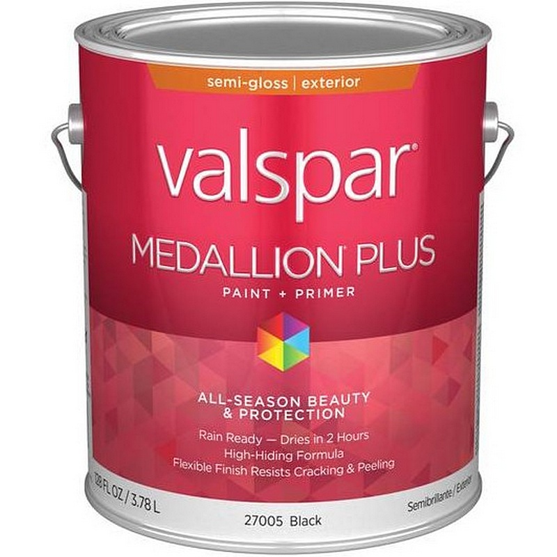 Valspar Medallion Plus Exterior Paint & Primer Semi-Gloss Black 1 gal