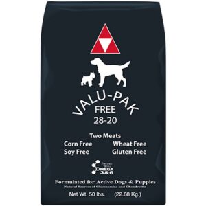 Valu Pak Free Black Bag 28/20 50 lb Dog Food