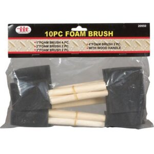 Wood Handle Foam Brush Set 10 ct