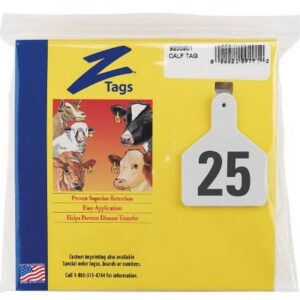 Z Tags No Snag White Calf Ear Tags 1-25
