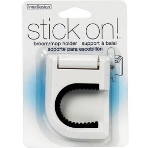 iDesign Stick On! Rubber Grip Broom Storage Hook