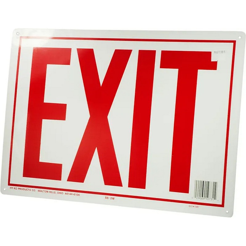 Aluminum Exit Sign 10x14 inch