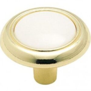 Amerock Allison Polished Brass & White Knob 1-1-4”