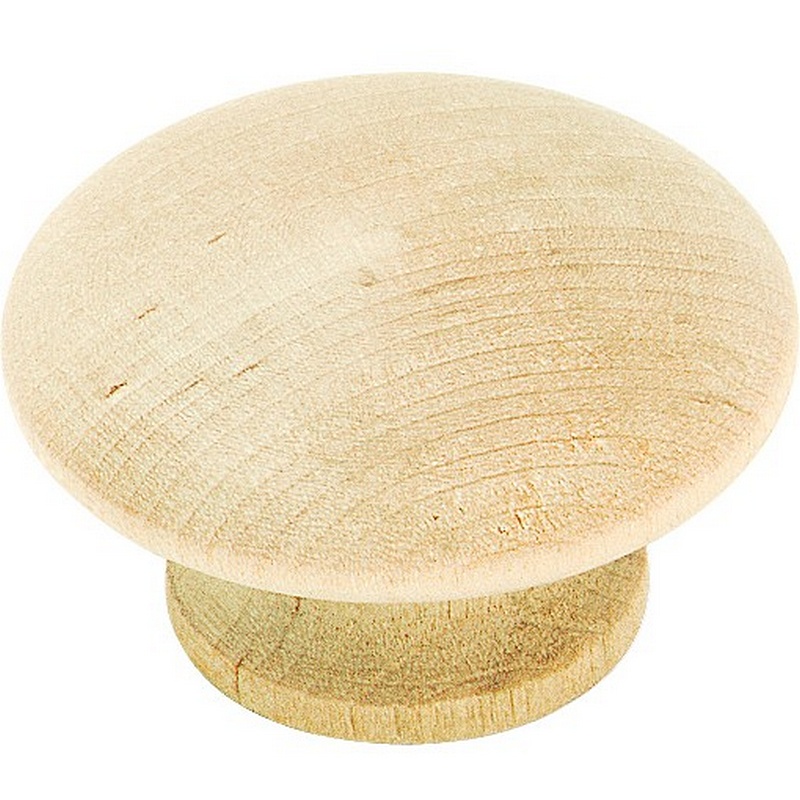 Amerock Unfinished Birch Wood Round Knob 1-1-2” 2pk