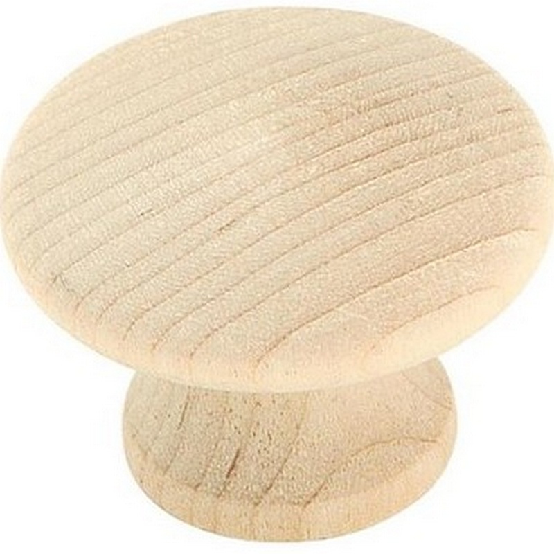 Amerock Unfinished Birch Wood Round Knob 1-1-4”