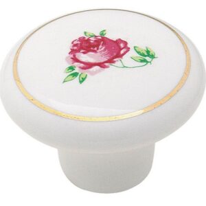 Amerock White Rose Design Knob 1-1-2”