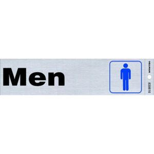 Blue & Silver Men's Restroom Sign 2x8 inch