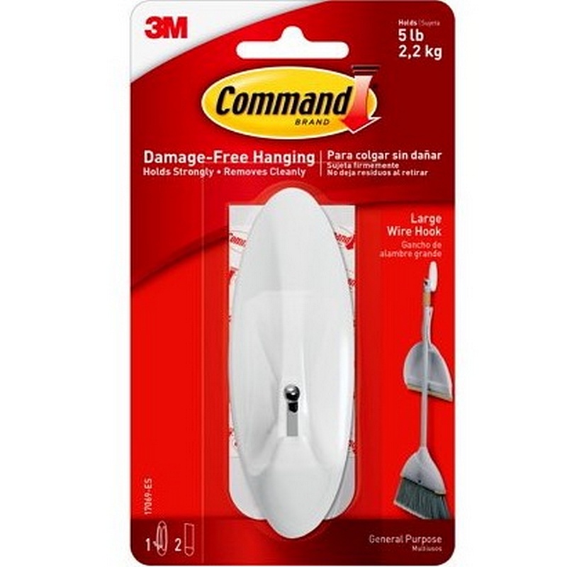 Command Large White Wire Hook