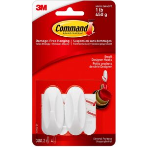 Command Small White Designer Hooks 2pk