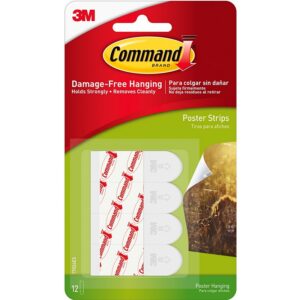 Command Small White Poster Hanging Strips 12pk