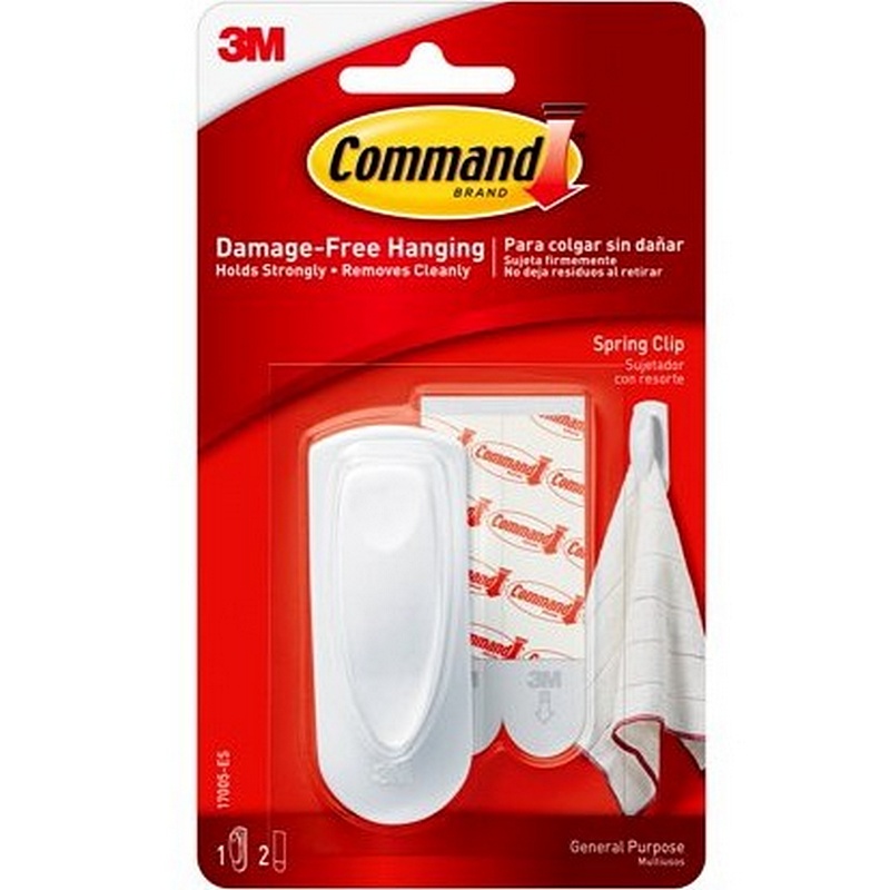 Command White Plastic Spring Hook 3”