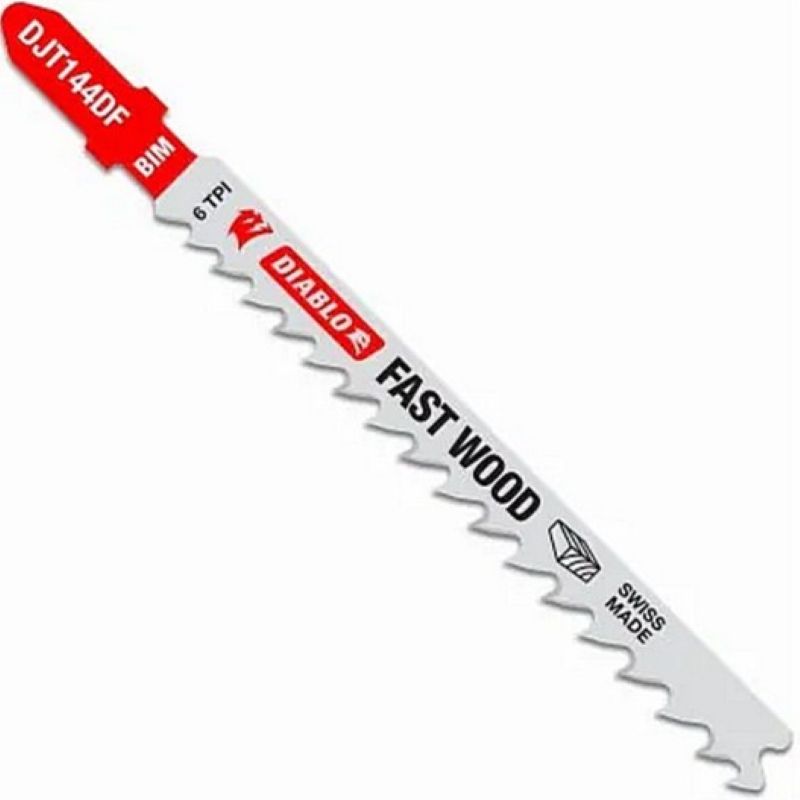 Diablo Bi-Metal T-Shank Fast Wood Jig Saw Blade 6TPI 4”