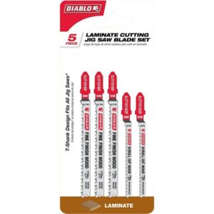 Diablo Bi-Metal T-Shank Laminate Cutting Jig Saw Blade Set 77MM 5pk
