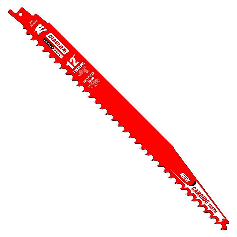Diablo Demo Demon Carbide-Tip Pruning & Clean Wood Reciprocating Saw Blade 3TPI 12”