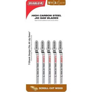 Diablo High Carbon Steel Scroll Cut Wood Jig Saw Blades 20TPI 3-1/4” 5pk