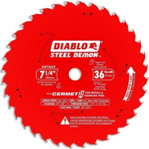 Diablo Steel Demon Circular Saw Blade Cermet II 36T 7-1/4”x5/8”