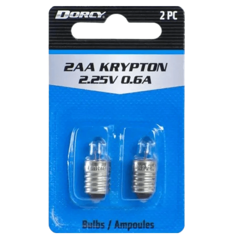 Dorcy Flashlight Bulb 2AA Krypton 2.25v Screw Base 2 pc