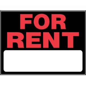 For Rent Plastic Sign 15x19 inch