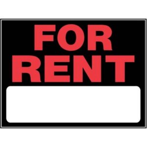 For Rent Plastic Sign 8x12 inch