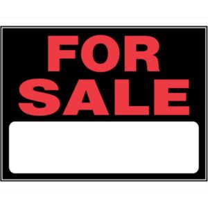 For Sale Plastic Sign 15x19 inch