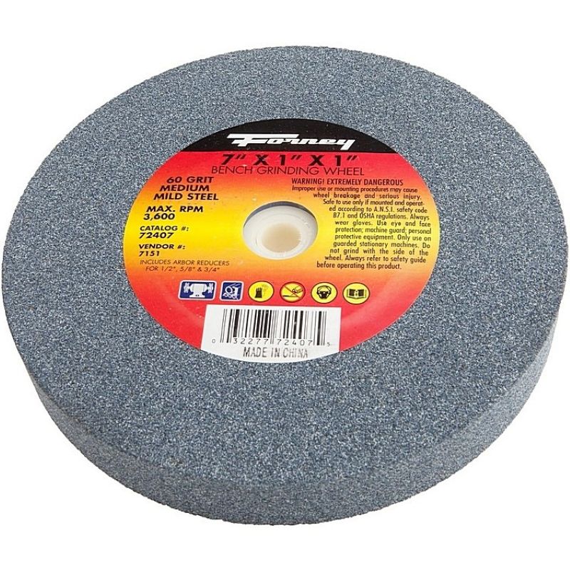 Forney Bench Grinding Wheel 60 Grit 7”x1”x1”