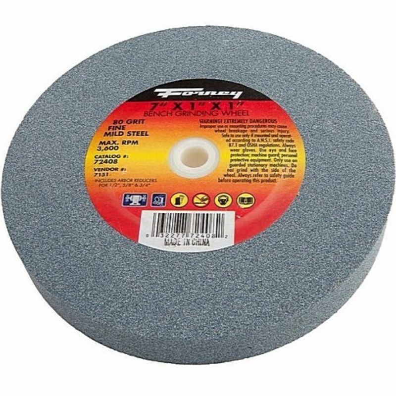Forney Bench Grinding Wheel 80 Grit 7”x1”x1”