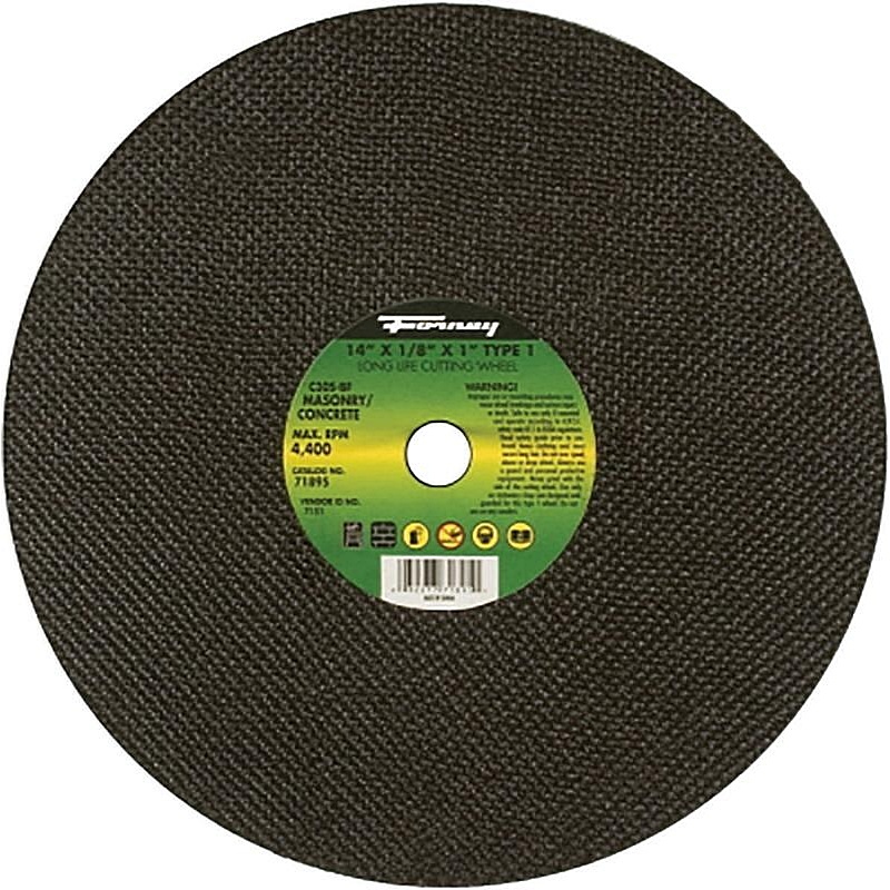 Forney Masonry Cut-Off Wheel Type 1 14”x1/8”x1”