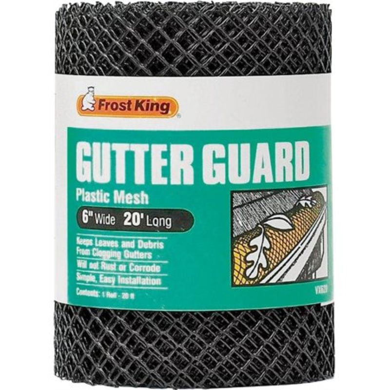 Frost King Black Plastic Mesh Gutter Guard 6”x20’