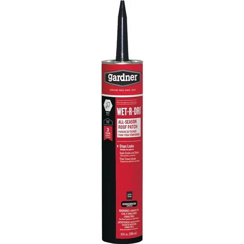 Gardner Wet-R-Dri All-Season Black Roof Cement 10 oz