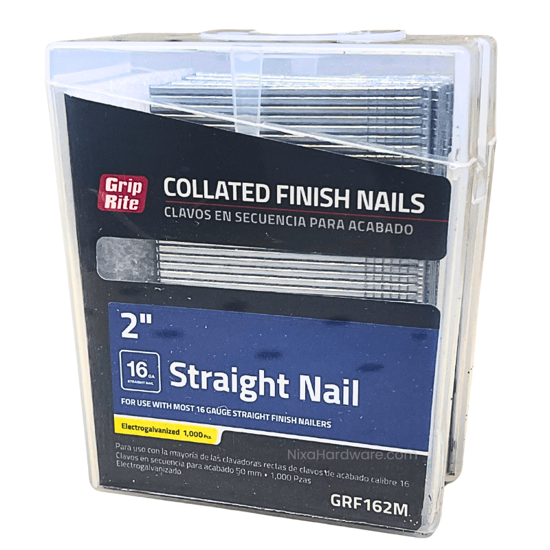 Grip-Rite Collated 16GA Finish Straight Nails 2" Electrogalvanized 1000 pk