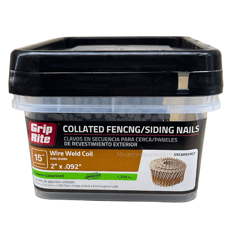 Grip-Rite Collated Fencing Siding Nails 15 Deg. 2x.092 inch Wire Weld Coil 1200 pk