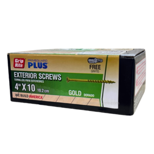 Grip-Rite Exterior Screws 4"x10 PrimeGuard Plus Gold 1 lb