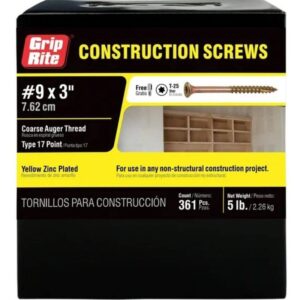 Grip-Rite Gold Star Bugle Head #9x3" Exterior Wood Screws 5 lb