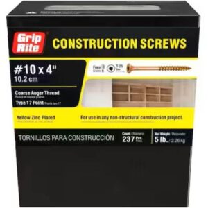 Grip-Rite Gold Star Drive #10x4” Exterior Deck Screws 5 lb